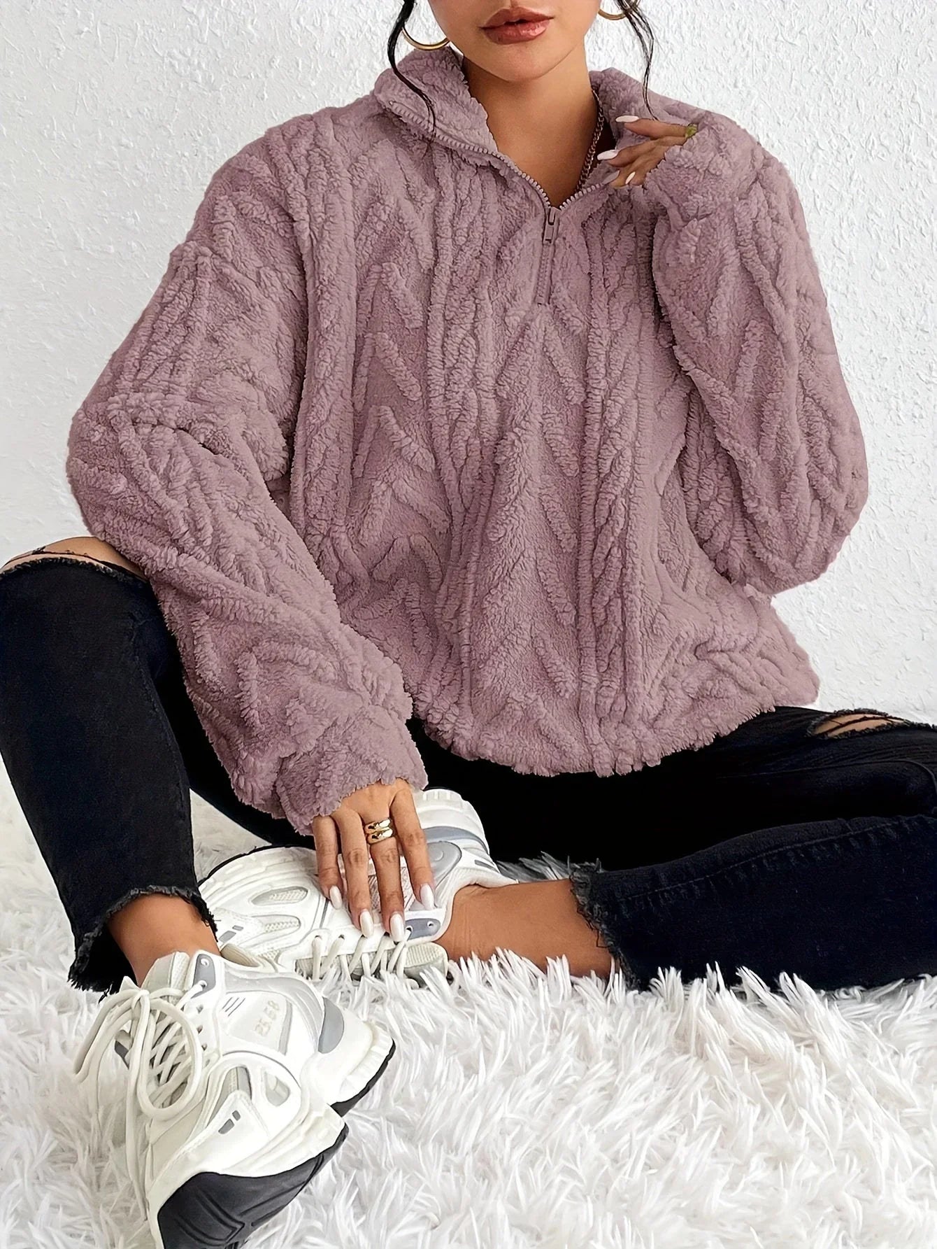 Plush Knit Fleece Pullover