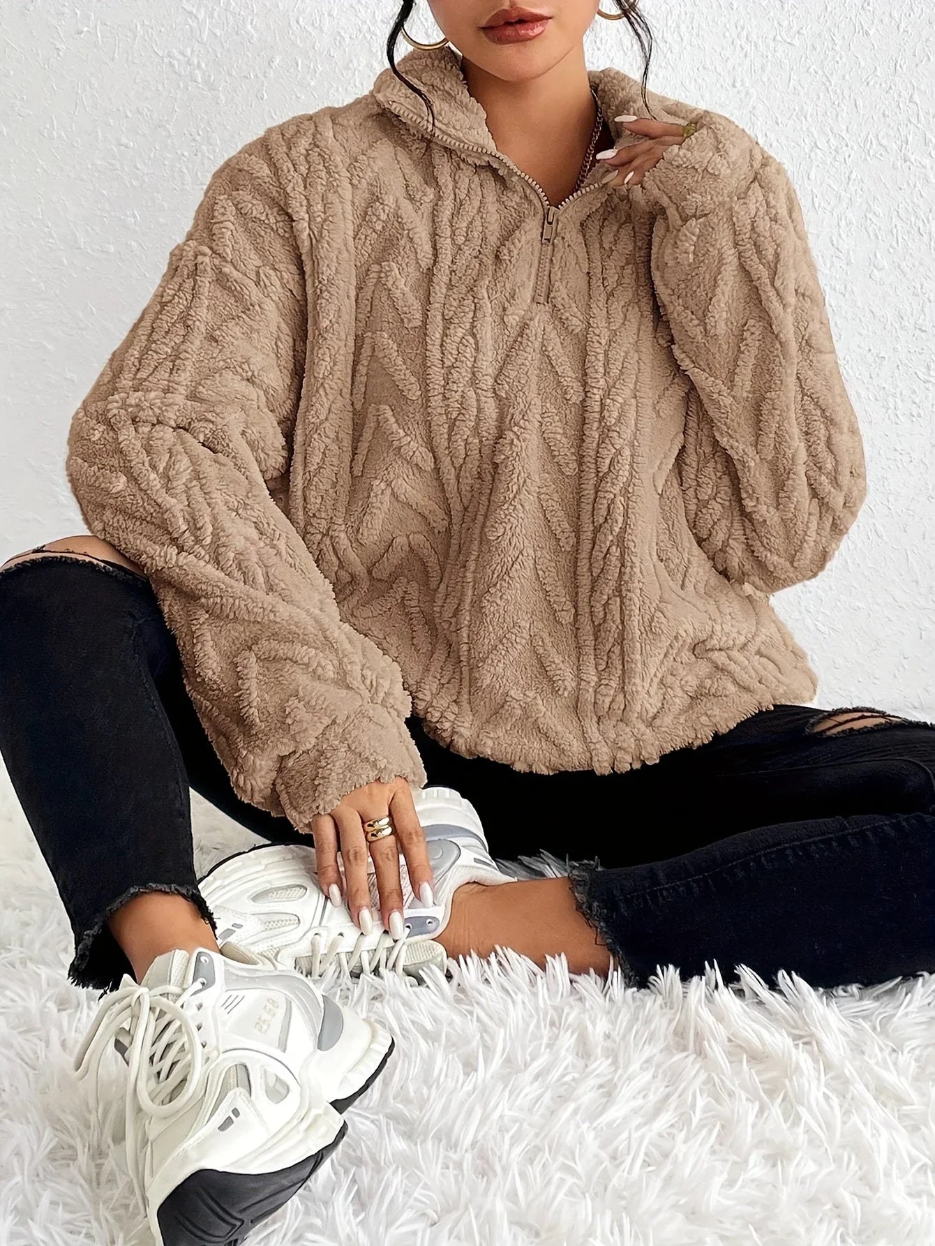 Plush Knit Fleece Pullover